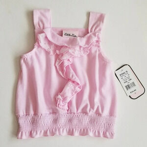 Little Lass Girls Lace Ruffle Top Shirt 18 Mos